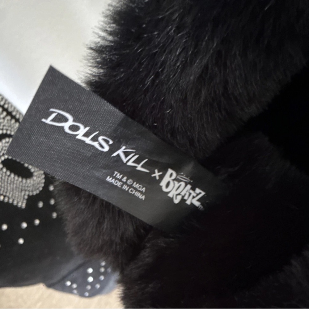 Dolls Kill x Bratz Black Faux Fur-Lined Women's Boots - Picture 4 of 5